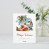 Persoonlijke Tropische Kerstman Kerstmis Feestdagenkaart (Staand voorkant)