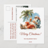 Persoonlijke Tropische Kerstman Kerstmis Feestdagenkaart (Voorkant / Achterkant)