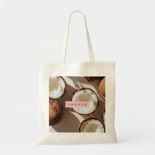 Persoonlijke Tropische Kokosnoot Esthetiek in Warm Tote Bag