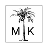 Persoonlijke Tropische Palmboom Monogram Rubberstempel (Afrduk)