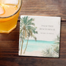 Persoonlijke Tropische Palmboombladeren Blauwe Str