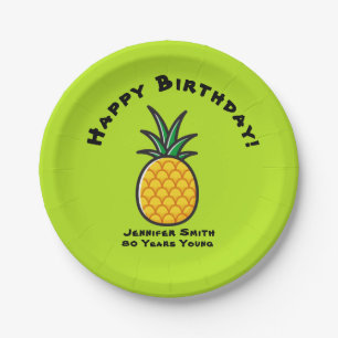 Persoonlijke Tropische Papieren Borden Ananas Fees Bordje