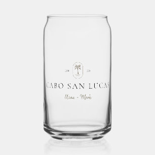 Persoonlijke Tropische Trouwbestemming Weekend Blikvorm Glas