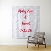 Persoonlijke Trouw Achtergrond Bladeren Patroon Wandkleed (In situ)