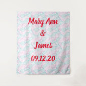 Persoonlijke Trouw Achtergrond Bladeren Patroon Wandkleed (Voorkant)