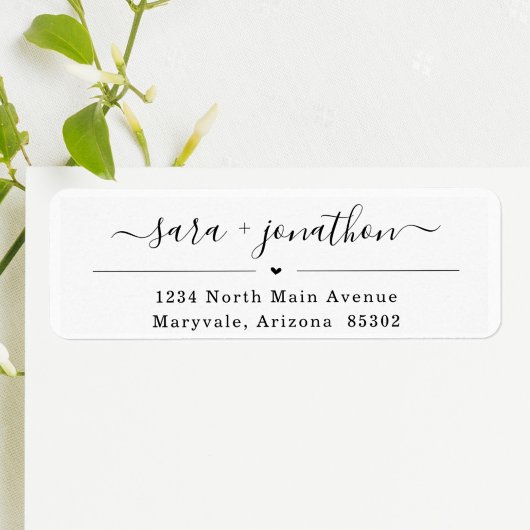 Persoonlijke trouw-retouradreslabels etiket