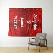 Persoonlijke Trouwachtergrond Rood Gouden Lichten Wandkleed (In Situ (horizontaal))