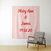 Persoonlijke trouwachtergrond roze gouden lichten wandkleed (In situ)