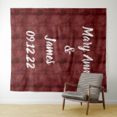 Persoonlijke Trouwachtergrond Roze Gouden Lichten Wandkleed (In Situ (horizontaal))