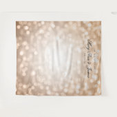 Persoonlijke trouwachtergrond roze gouden lichten wandkleed (Voorkant (horizontaal))