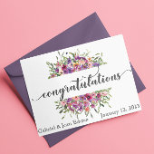 Persoonlijke trouwbloemen ter felicitatatie kaart