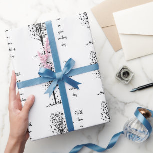 Persoonlijke Trouwboom met Hart Cadeaupapier