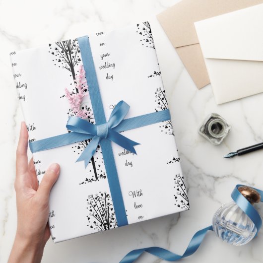 Persoonlijke Trouwboom met Hart Cadeaupapier (Geschenken)