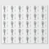 Persoonlijke Trouwboom met Hart Cadeaupapier (Vlak)