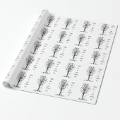 Persoonlijke Trouwboom met Hart Cadeaupapier (Uitgerold)