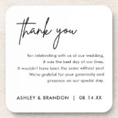 Persoonlijke trouwdag bedankjes  bier onderzetter (Voorkant)