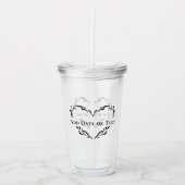 Persoonlijke Trouwdag Botanische Hart Aangepaste T Acryl Drinkbeker (Voorkant)