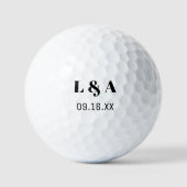 Persoonlijke trouwdag favorieten voor gasten op ma golfballen (Voorkant)