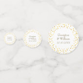 Persoonlijke trouwdag Gouden Harten Confetti (Voorkanten)