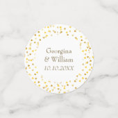 Persoonlijke trouwdag Gouden Harten Confetti (Kleine voorkant)