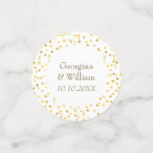 Persoonlijke trouwdag Gouden Hartjes Confetti (Kleine voorkant)