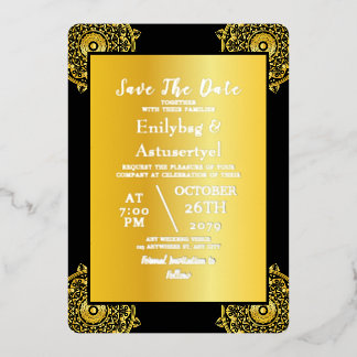 Persoonlijke trouwdag Save the Date Folie Uitnodiging
