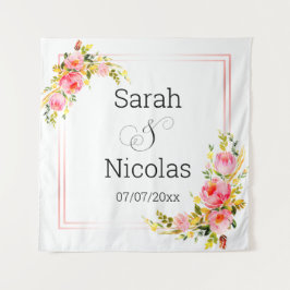 Persoonlijke trouwfeest muurdecoratie wandkleed