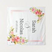 Persoonlijke trouwfeestmuur wandkleed (Voorkant (horizontaal))