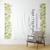 Persoonlijke Trouwfoto Achtergrond | Roze Tulpen Wandkleed (In Situ (horizontaal))