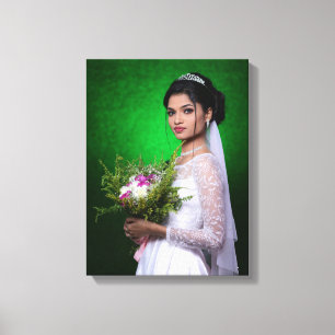 Persoonlijke Trouwfoto Collage Elegant Ingelijst Canvas Afdruk