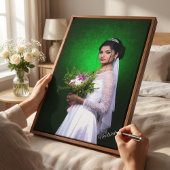 Persoonlijke Trouwfoto Collage Elegant Ingelijst Canvas Afdruk