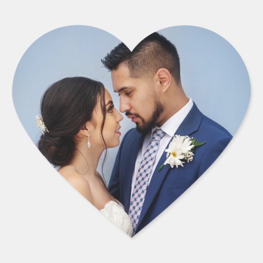 Persoonlijke Trouwfoto Hart Sticker (Voorkant)