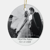 Persoonlijke Trouwfoto Kerst Keramisch Ornament (Links)