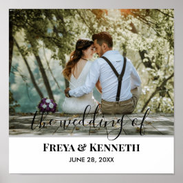 Persoonlijke trouwfoto met moderne kalligrafie poster