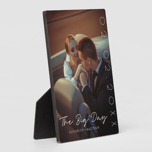 Persoonlijke Trouwfoto Plaquette | De Grote Dag Fotoplaat (Zijkant)