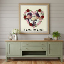 Persoonlijke Trouwfoto Poster – Bloemhart