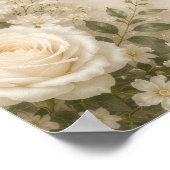 Persoonlijke Trouwfoto Poster | Elegante Bloemen (Hoek)