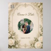 Persoonlijke Trouwfoto Poster met Aangepaste QR (Voorkant)