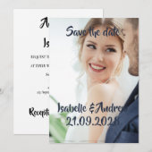 Persoonlijke trouwfoto Save the Date kaart (Voorkant / Achterkant)