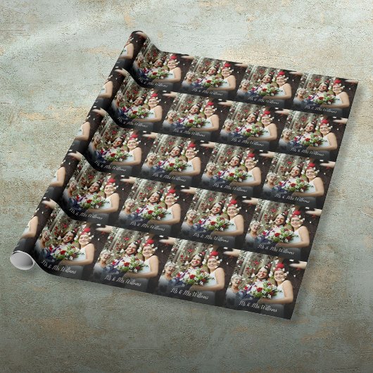 Persoonlijke Trouwfoto Script Naam Cadeaupapier