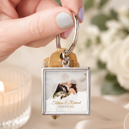 Persoonlijke trouwfoto sleutelhanger favor