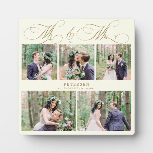 Persoonlijke trouwfotocollage Mijnheer en Mevrouw Fotoplaat (Voorkant)