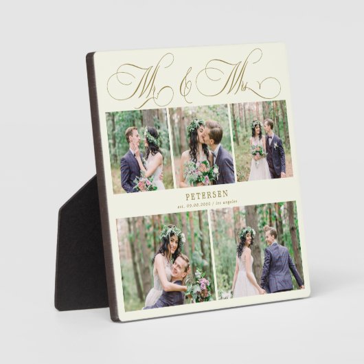 Persoonlijke trouwfotocollage Mijnheer en Mevrouw Fotoplaat (Voorkant)