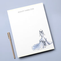 Persoonlijke Trouwjurk Stofblauw Notitiekaart
