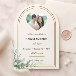 Persoonlijke trouwkaart met foto Rustic Kaart