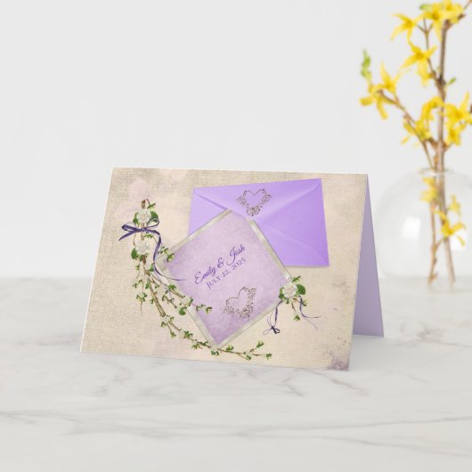 persoonlijke trouwkaart met inspirerend prijsopgav kaart (Gele Bloem)