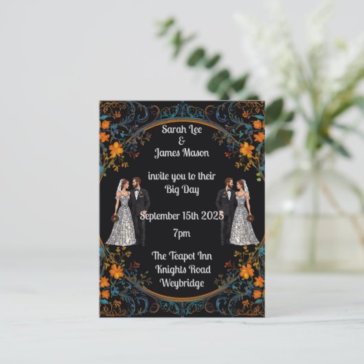 Persoonlijke trouwkaarten en uitnodigingen (Staand voorkant)