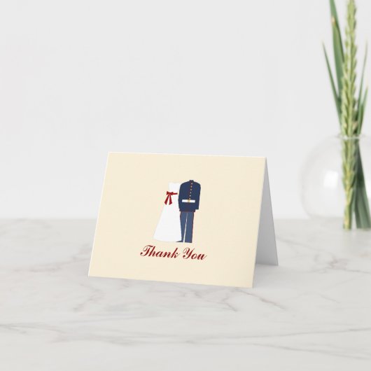 Persoonlijke trouwkaartjes voor militairen bedankkaart (Voorkant)