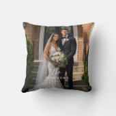 Persoonlijke Trouwkoppel Familienaam Foto Kussen (Achterkant)