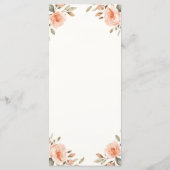 Persoonlijke Trouwmenukaart met Bloemen Menu (Achterkant)